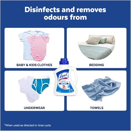 Lysol® Laundry Disinfectant, Crisp Linen, 2.7 L, 0% Bleach, Eliminates germs that detergents may leave behind*