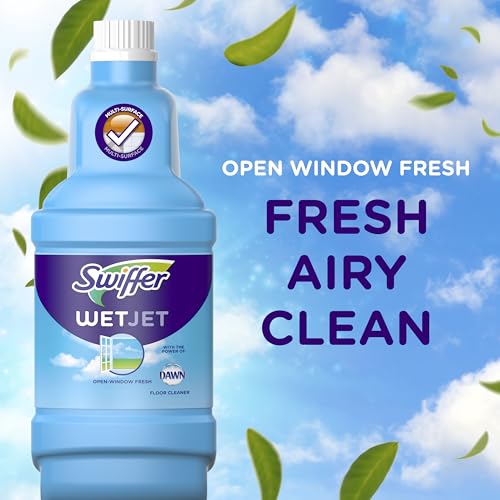Swiffer WetJet Spray Mop Kit : Includes 1 Floor Mop, 1 Bottle of Floor Cleaner Solution, 10 WetJet Refill Pads, 2 Batteries