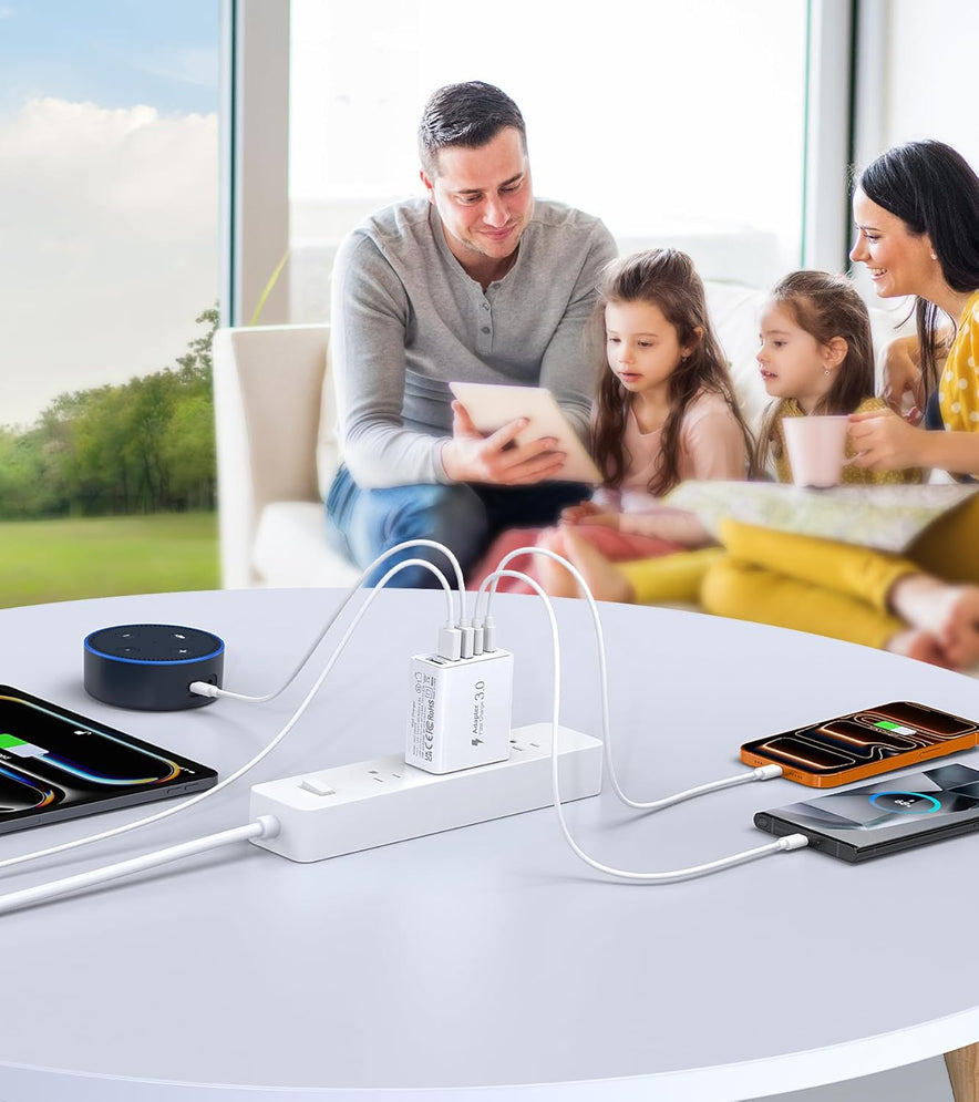 5-Port PD Fast USB C Charging Block,2USB C+3USB A Multiport Plug