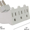 Globe Electric 46505 3-Outlet Lateral Swivel Grounded Wall Adapter Tap, White Finish