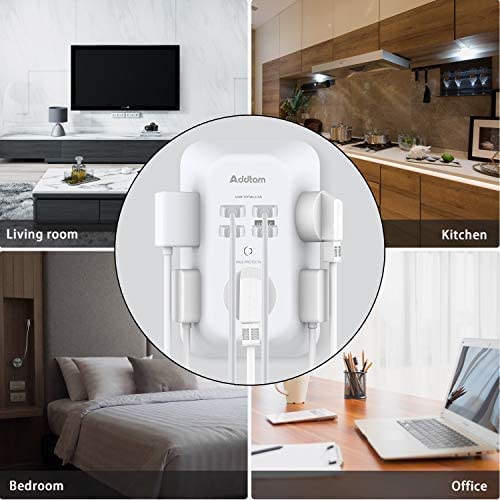 USB Wall Charger, Power Strip with 5 Outlet Extender 4 USB Charging Ports (1 USB C, 4.5A Total) 3-Sided 1800J Surge Protector Power Bar Multi Plug Outlets Wall Adapter Spaced for Home Travel Office
