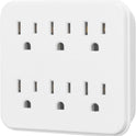 Globe Electric 46007 6-Outlet Multi-Tap Wall Tap, Grounded, White Finish