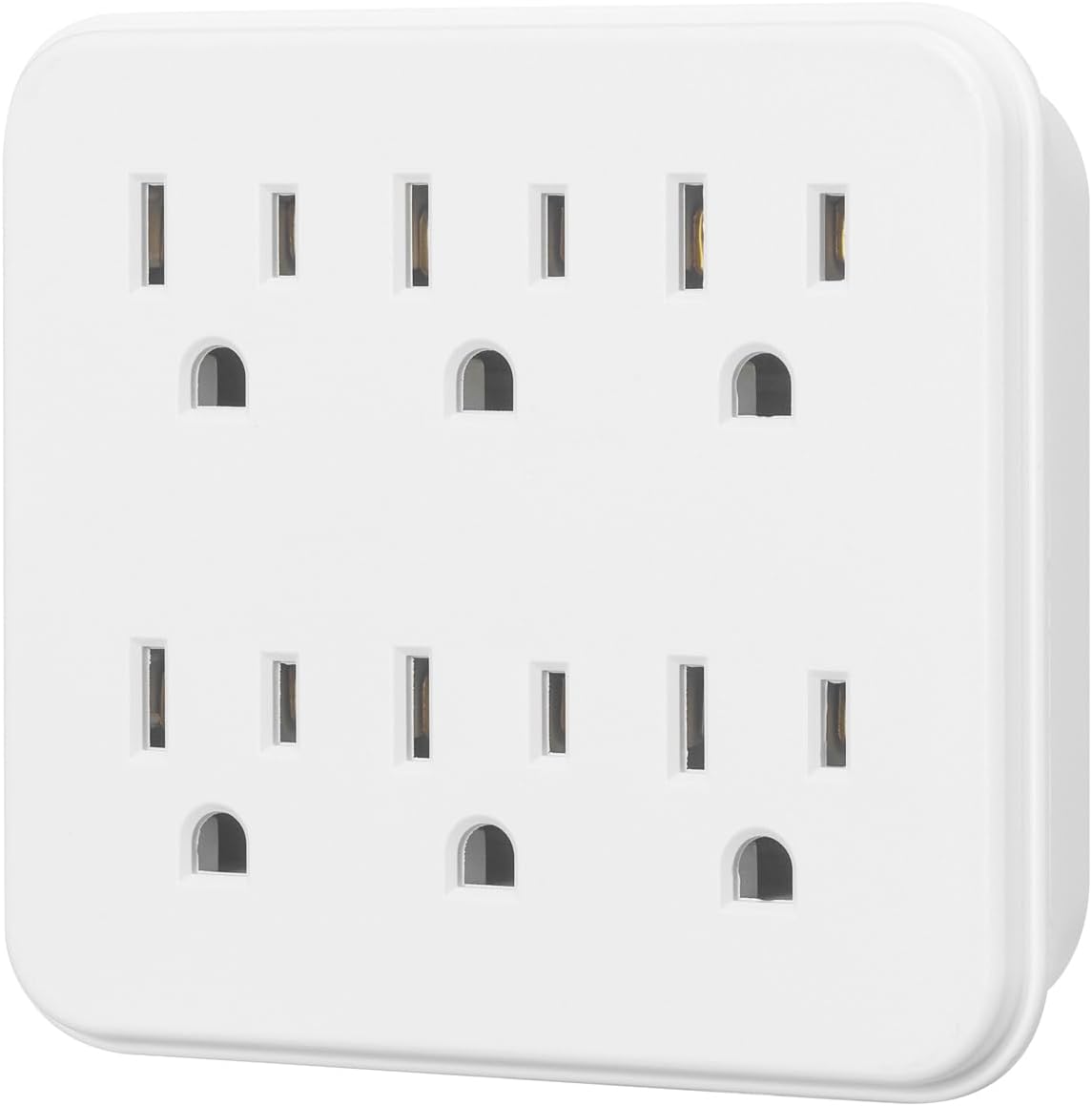Globe Electric 46007 6-Outlet Multi-Tap Wall Tap, Grounded, White Finish