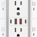 JcBlaon Outlet Extender Surge Protector - 6 Outlet Splitter with 4 USB Ports (2 USB C), Multiple Plug Expander Wall Charger, 3 Sided Multi Plug Wall Adapter Power Strip for Home Office Kitchen Travel