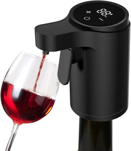 Electric Wine Dispenser & Aerator with Touch Pouring, 5-in-1 Smart Liquor Dispenser for Wine and Whiskey, Adjustable 1-99ml Pour, Rechargeable Battery, Universal Fit