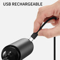 CIRCLE JOY Electric Milk Frother Handheld, Rechargeable Coffee Frother with Dual Spring Whisk, Portable Hand Frother Wand Drink Mixer for Coffee, Hot Chocolate, Cappuccino, Frappe, Matcha, Black