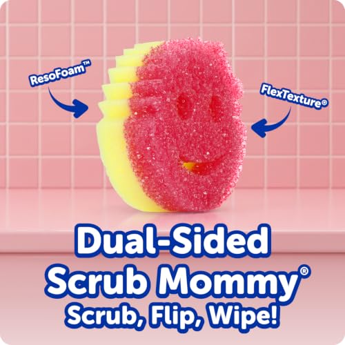Scrub Daddy Scrub Mommy Sponges - Dish Scrubber + Non-Scratch Cleaning Sponges Kitchen, Bathroom + Multi-Surface Safe - Dual-Sided Dish Sponges for Scrubbing - Online Exclusive (3 Count)