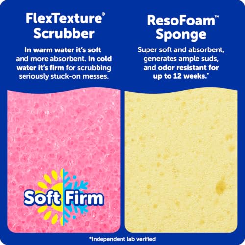 Scrub Daddy Scrub Mommy Sponges - Dish Scrubber + Non-Scratch Cleaning Sponges Kitchen, Bathroom + Multi-Surface Safe - Dual-Sided Dish Sponges for Scrubbing - Online Exclusive (3 Count)