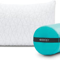 Coop Home Goods Adjustable Travel Pillow -Small Camping Pillow For Sleeping with Compressible Stuff Sack- Medium-Firm Memory Foam Lulltra Washable Cover - CertiPUR-US/GREENGUARD Gold Certified (19x13)
