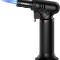 Sondiko Blow Torch with Fuel Gauge, Refillable Butane Torch Lighter with Safety Lock and Adjustable Flame, One-Handed Operation, Fit All Butane Tanks Kitchen Torch