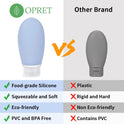 100ml Travel Bottles for Toiletries, Opret 3 Pack 3.4oz Leak Proof Silicone Bottles Refillable Travel Containers TSA Approved BPA Free for Shampoos Conditioner Cosmetic Lotion