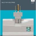 Globe Electric 46505 3-Outlet Lateral Swivel Grounded Wall Adapter Tap, White Finish