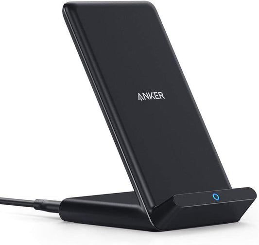 Anker 313 Wireless Charging Stand, Qi-Certified for iPhone 17/16/15/14/13, 10W Fast Charging for Galaxy S23/S22/S21 (No AC Adapter)