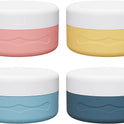Ceecysaa Travel Containers for Toiletries, TSA Approved Silicone Cream Jars, Size Containers with Lids, Travel Accessories with Lid for Cosmetic Face Body Hand Cream (4 Pack)