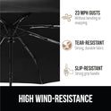 GORILLA GRIP Windproof Compact Stick Umbrella for Rain, One-Click Automatic Open and Close, Strong Reinforced Fiberglass Ribs, Easily Collapsible, Lightweight Portable Umbrellas for Travel