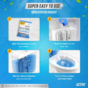 Automatic Toilet Bowl Cleaner Tablets - ACTIVE Blue Gel Toilet Tank Cleaners, Septic-Safe Hard Water Ring Stain Remover, Smell Eliminator Heavy Duty Toilet Cleaning & Deodorizer, Fresh Scent - 12 Tabs