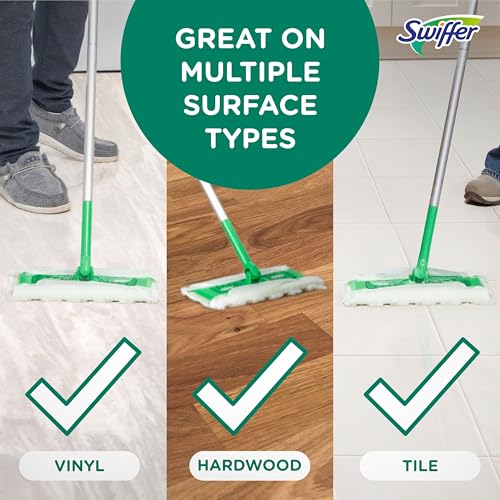 Swiffer Sweep + Mop, Broom & Mop Alternative, Dry & Wet Floor Cleaner for Dirt, Dust, Hair, All Purpose Cleaning Tool for Home, Bathroom, Kitchen, Set Includes 1 Sweeper, 14 Dry Pads, 5 Wet Pads Fresh