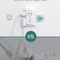 2 Pack USB Wall Charger Surge Protector, Multi Plug Outlet with 5 Outlet Extender and 4 USB Charging Ports (2 USB C Outlet) 3 Sided 1800J Power Bar for Home Travel Office