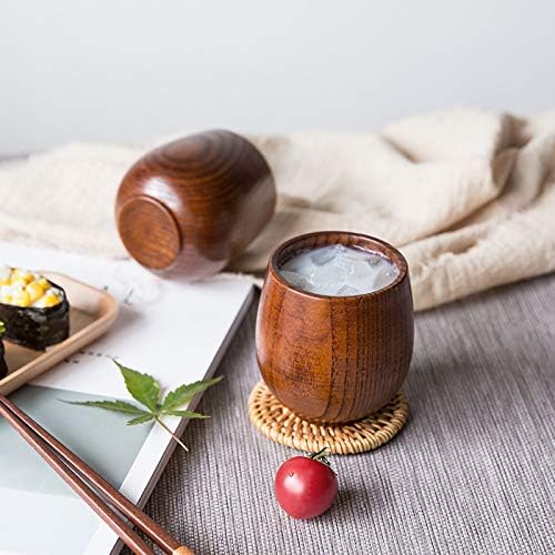 2Pcs Wooden Bourbon Glasses Set of 2, Handcrafted Whiskey Tumblers for Men, Rustic Bourbon Cups, Unique Charred Whiskey Cup, Gifts for Dad/Husband