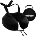 Cabeau Evolution S3 Travel Neck Pillow Memory Foam Neck Support, Adjustable Clasp, and Seat Strap Attachment - Comfort On-The-Go with Carrying Case for Airplane, Train, and Car (Jet Black)