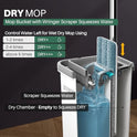 JOYMOOP Hands Free Flat Floor Mop and Bucket with Wringer Set, 3 Washable Microfiber Mops, Wet and Dry Use, Floor Cleaning System