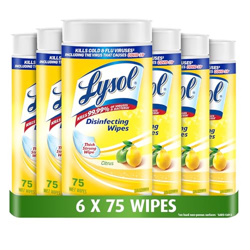 Lysol Thick Strong Disinfecting Wipes, 6 X 75 ct