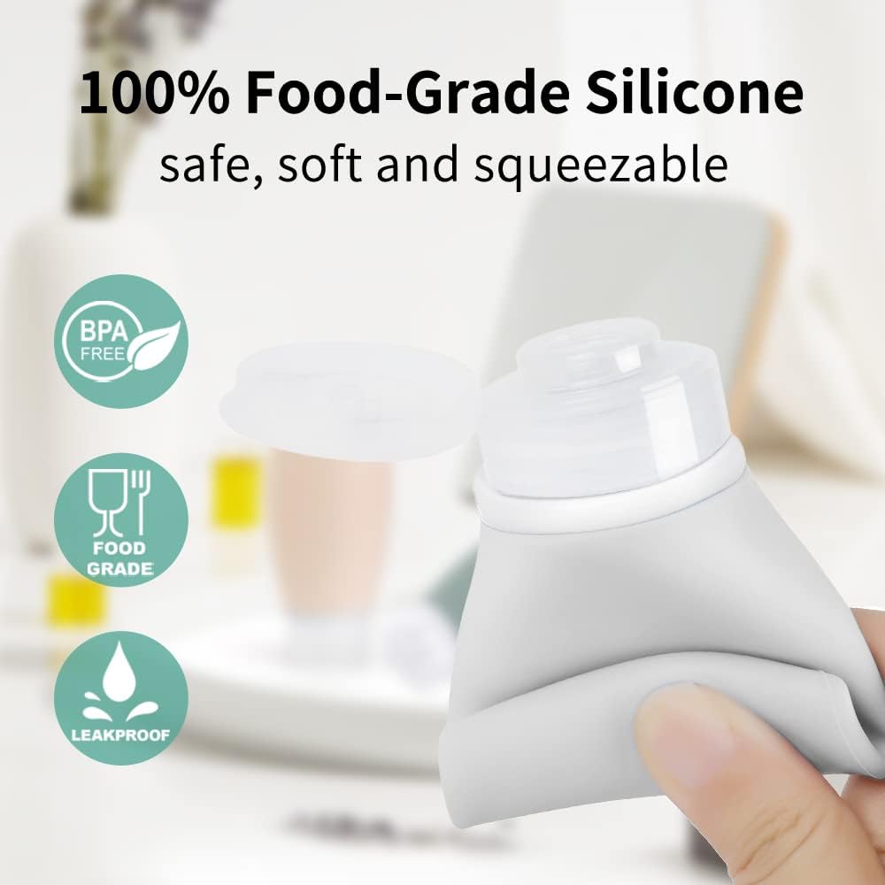 100ml Travel Bottles for Toiletries, Opret 3 Pack 3.4oz Leak Proof Silicone Bottles Refillable Travel Containers TSA Approved BPA Free for Shampoos Conditioner Cosmetic Lotion
