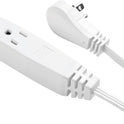 Globe Electric 24302 10ft Medium Duty 3-Outlet Indoor Extension Cord, Grounded, Right Angle Plug, White