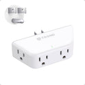 TROND Multi Plug Outlet Extender with Surge Protector, 3 Way Angled Wall Adapter with 4 Outlets, Electrical Wall Splitter, Multiple Plug Expander for Home Office Dorm Room Travel Essentials, White