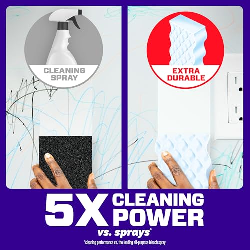 Mr. Clean Magic Eraser Sponge, Extra Durable, All Purpose Cleaner, Cleaning Scrubber, Wall, Sneaker, Kitchen, Bathroom, Shower Cleaner, Cleaning Supplies, Cleaning Pads, 12ct