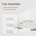 Coop Home Goods Adjustable Travel Pillow -Small Camping Pillow For Sleeping with Compressible Stuff Sack- Medium-Firm Memory Foam Lulltra Washable Cover - CertiPUR-US/GREENGUARD Gold Certified (19x13)
