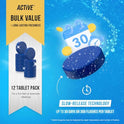Automatic Toilet Bowl Cleaner Tablets - ACTIVE Blue Gel Toilet Tank Cleaners, Septic-Safe Hard Water Ring Stain Remover, Smell Eliminator Heavy Duty Toilet Cleaning & Deodorizer, Fresh Scent - 12 Tabs