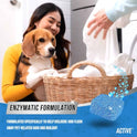 Washing Machine Cleaner for Pet Owners - ACTIVE Enzymatic Deep Clean Descaler for Cat & Dog Hair, Urine, Odor, Residue, 24 Septic-Safe Tablets for Top Load, Front Loader, HE Washer Tub - 1 Year Supply