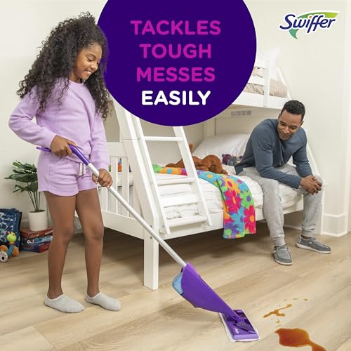 Swiffer WetJet Spray Mop Kit : Includes 1 Floor Mop, 1 Bottle of Floor Cleaner Solution, 10 WetJet Refill Pads, 2 Batteries