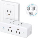 TROND 360° Rotating Multi Plug Outlet Extender, 3 Sided Widely Spaced Splitter with Power Switch, 1440J Surge Protector Electrical Expander, Small Wall Adapter for Dorm Home Office Travel Essentials