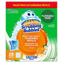 Scrubbing Bubbles Toilet Bowl Cleaner, Fresh Brush Toilet Bowl Cleaning Flushable Refills, Citrus Scent, 28 Refills Total