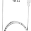 Globe Electric 24302 10ft Medium Duty 3-Outlet Indoor Extension Cord, Grounded, Right Angle Plug, White