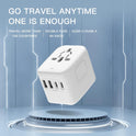 VYLEE Universal International Power Travel Plug Adapter, 5 in 1 European Travel Plug Adapter W/ 3.5A 2xUSB-A and 2xUSB C Wall Charger and Worldwide AC Outlet for Europe USA UK AUS Asia (White)
