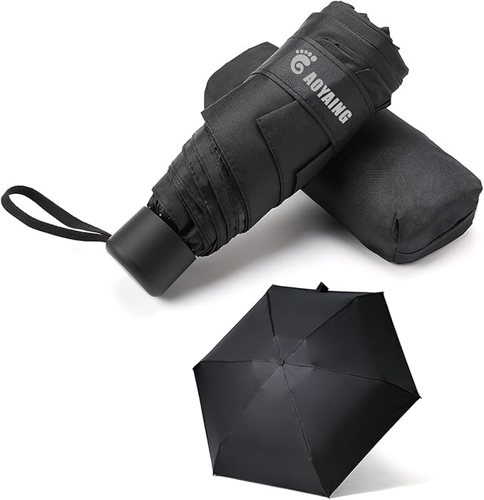 Compact Travel Umbrella with Case Sun&Rain Lightweight Small and Compact Suit for Pocket