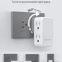 TROND 360° Rotating Multi Plug Outlet Extender, Small Wall Splitter 6 Electrical Charging Ports, Cruise Ship Travel Essentials, No Surge Protector Swivel Flat Power Expander for Home Office, 1875W
