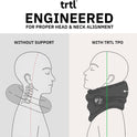 trtl Travel and Airplane Pillow - Real Sleeping Experience on Long Flights - Neck and Shoulder Support - Super-Soft, Lightweight, Easy-to-Carry, and Machine-Washable Flight Pillow - Grey