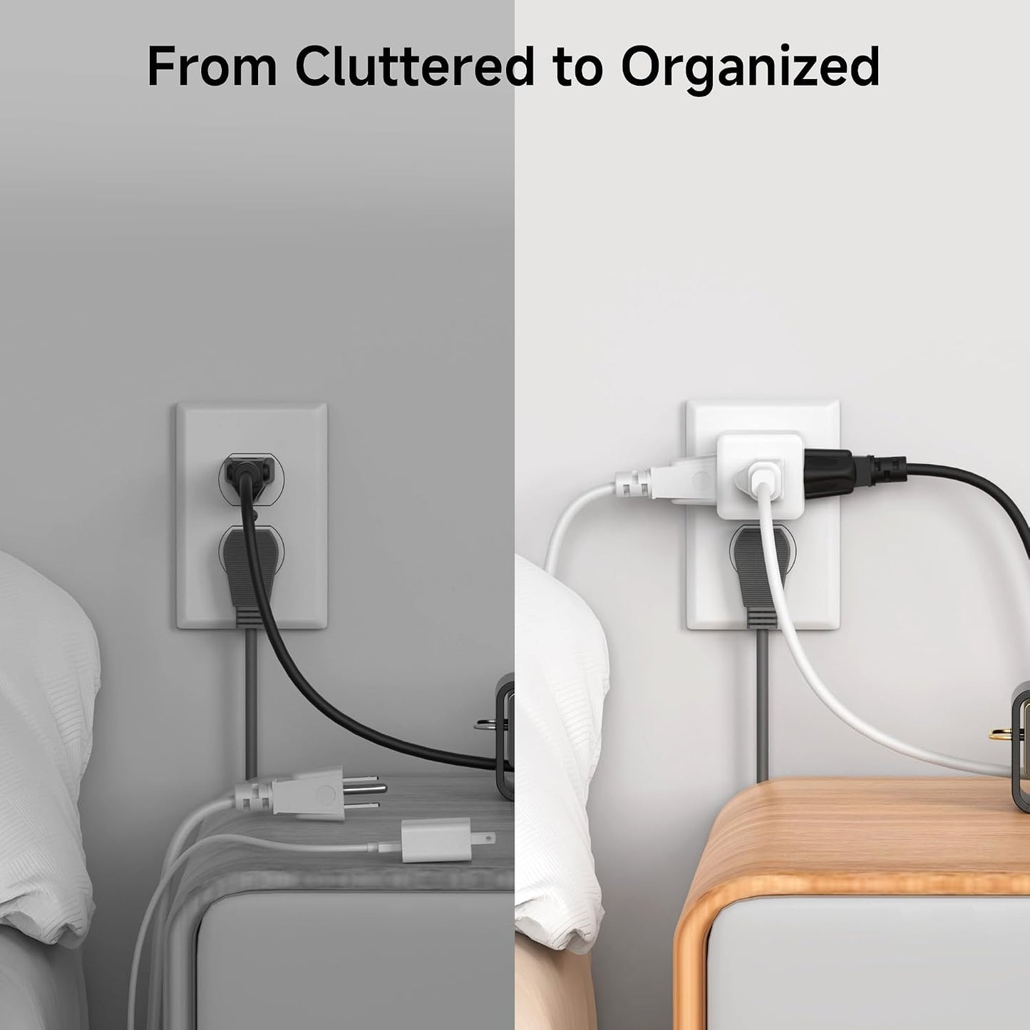 Cable Matters [UL Listed] 3-Pack 3 Outlet Wall Adapter, 3 Outlet Power Cube, Outlet Splitter in White