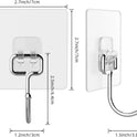 Large Adhesive Hooks for Hanging Heavy-Duty 44Ib(Max) 10 Packs, Wall Hooks Without Nails Self-Adhesive Traceless Clear and Removable, Waterproof and Rustproof Multiple Uses Bathroom Kitchen Home
