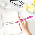 11PCS Funny Pens, Describing Mentality Daily Pen Set, Retractable Pure Color Pastel Gel Ballpoint Pens, 0.5mm Fine Point Ink Pens for Office School Writing Journaling Taking Notes