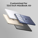 EooCoo Case Compatible with MacBook Air 13 inch M5 M4 M3 M2 2026-2022 A3449 A3240 A3113 A2681, 13.6" Hard Case Cover & Keyboard Skin & Screen Protector for Laptop Air 13.6 inch - Crystal Clear