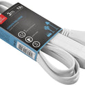 Globe Electric 24302 10ft Medium Duty 3-Outlet Indoor Extension Cord, Grounded, Right Angle Plug, White
