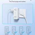 TROND 360° Rotating Plug Surge Protector Outlet Extender, 6 Multi Flat Charging Plug Splitters with 2 PD 20W USB C Ports, 3 Side Electrical Wall Adapter for Home Office Dorm Bathroom Travel Essentials