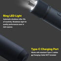 HOTO Electric Screwdriver Set, 3.6V Rechargeable Screwdriver Set with 25 S2-Steel Bits, Cordless Power Screwdriver Set with LED Light, All-in-One Design, 1500mAh 800 Times, USB-C Charging