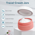 Ceecysaa Travel Containers for Toiletries, TSA Approved Silicone Cream Jars, Size Containers with Lids, Travel Accessories with Lid for Cosmetic Face Body Hand Cream (4 Pack)
