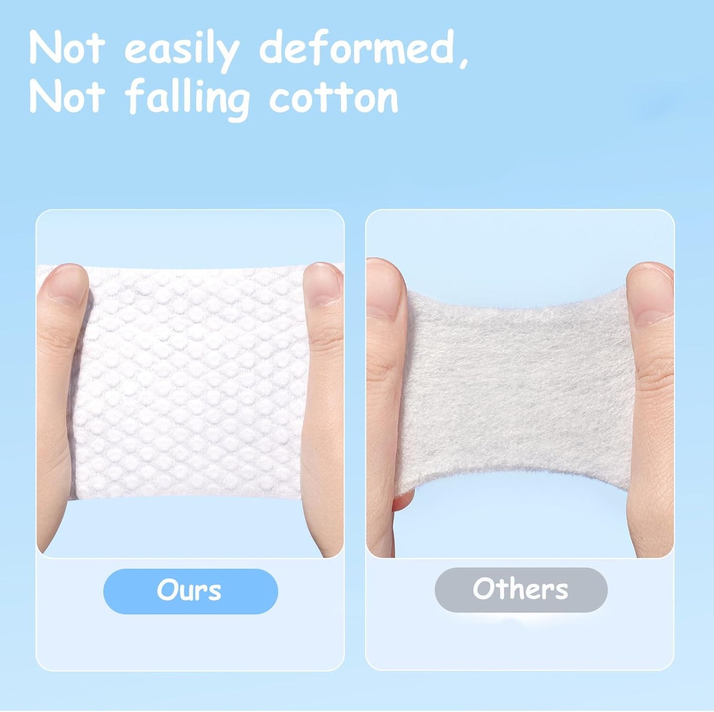 Square Cotton Pads 150 Counts Lager Size Cotton Makeup Remove Pads Not to Shed or Fall Apart Face Cotton Pads for Daily Skin Care, Lint-Free, 3.15'X3.94''